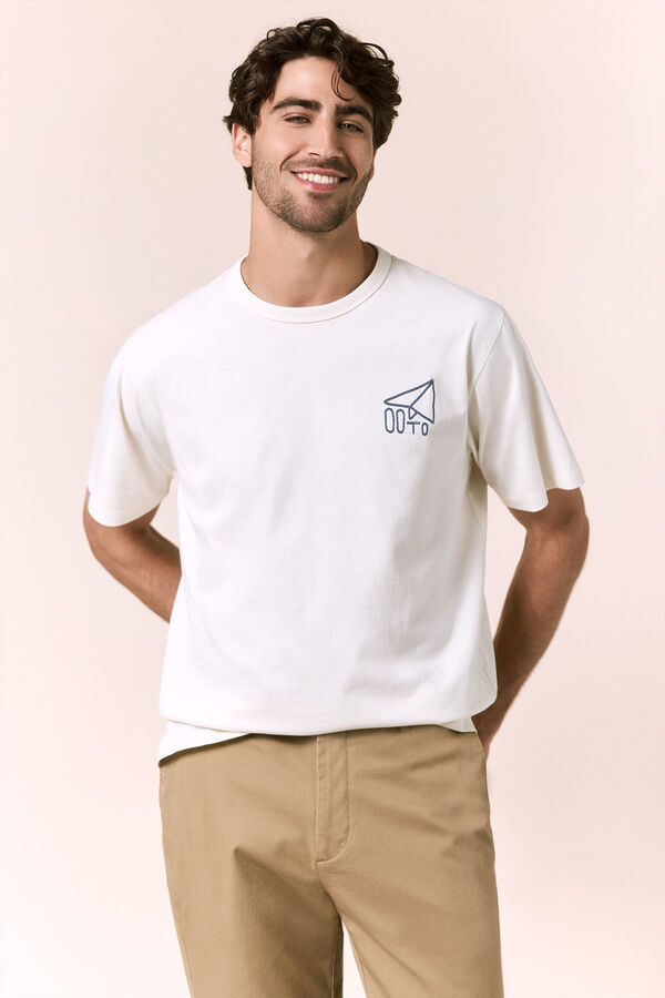 OOTO Camiseta avi&oacute;n peque&ntilde;o Marfil