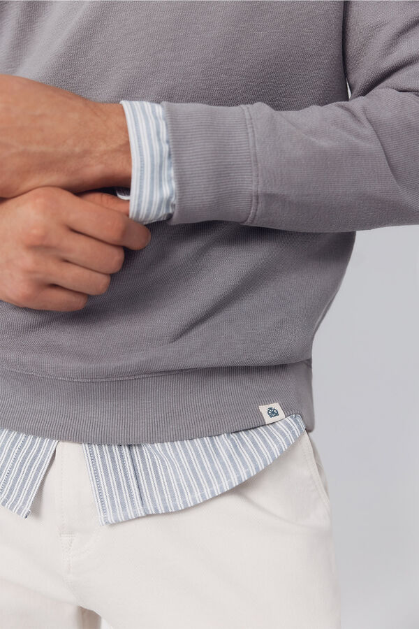 Cortefiel Sudadera estructura cuello caja Gris