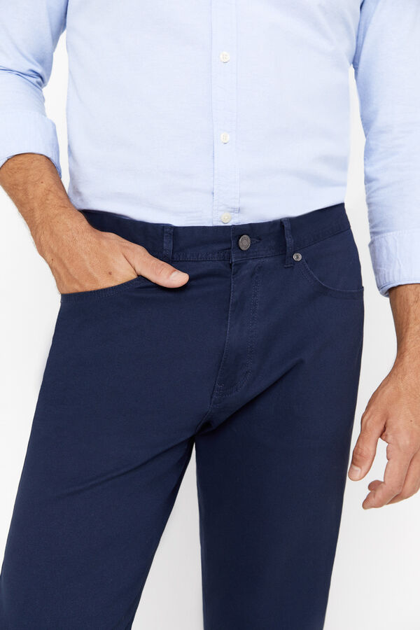 Cortefiel Pantal&oacute;n 5 bolsillos slim fit Azul oscuro