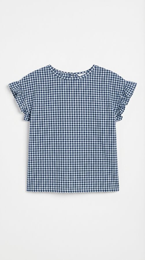 Cortefiel Playera b&aacute;sica con volante Estampado azul