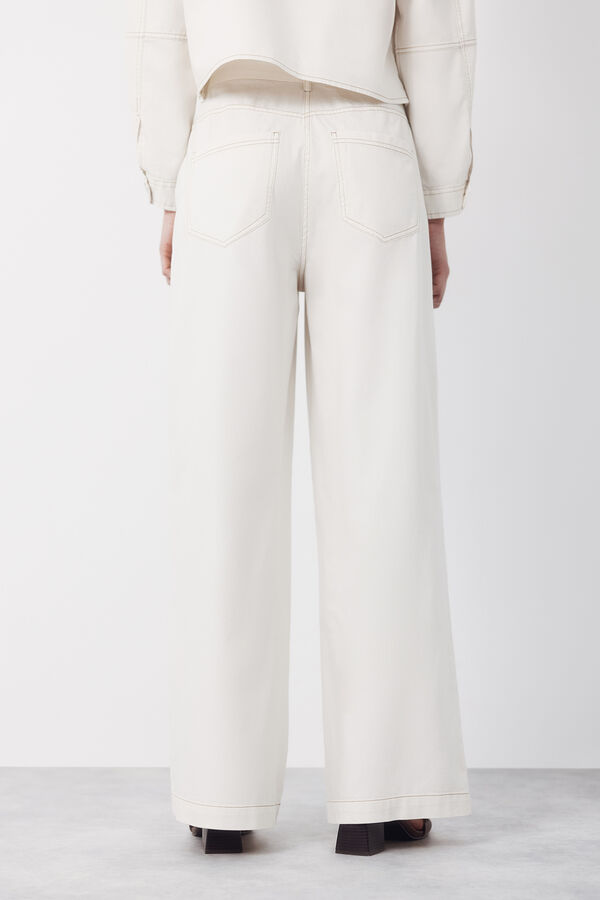 Cortefiel Jean palazzo suave Marfil