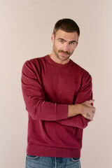 OOTO Jersey cuello redondo algod&oacute;n lavado Granate