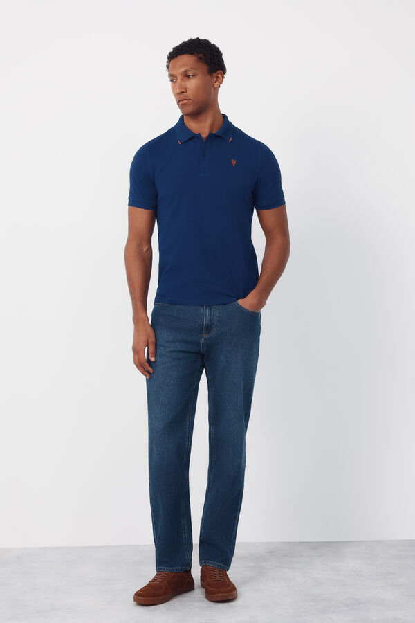 Cortefiel Polo bordado Azul oscuro