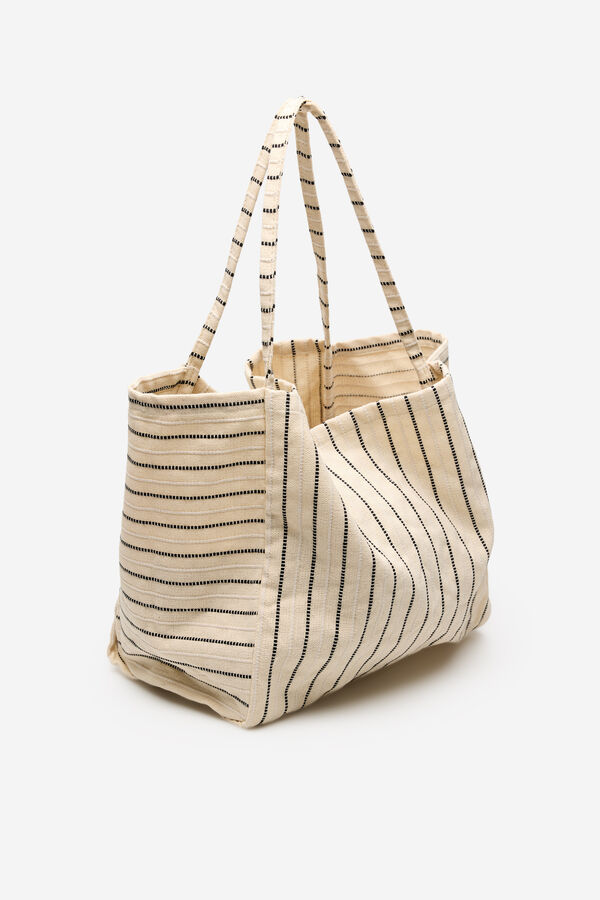 Cortefiel Bolso rayas Estampado blanco