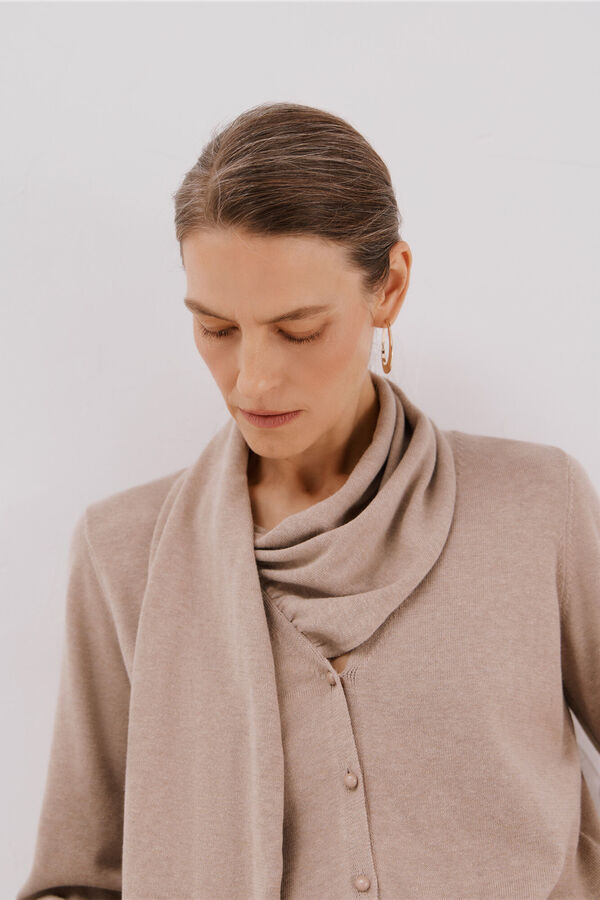 Cortefiel Chamarra con bufanda Beige