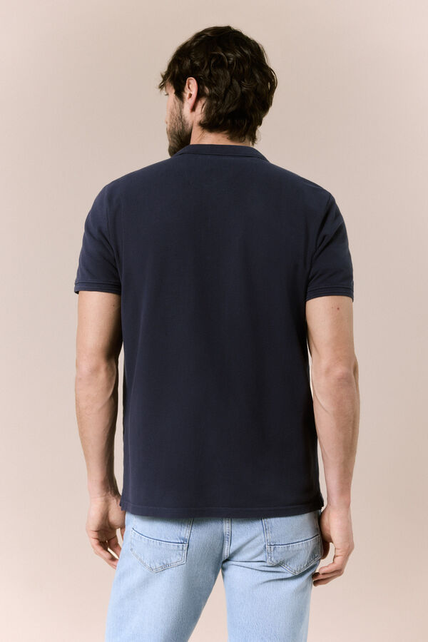 OOTO Polo b&aacute;sico piqu&eacute; lavado Azul