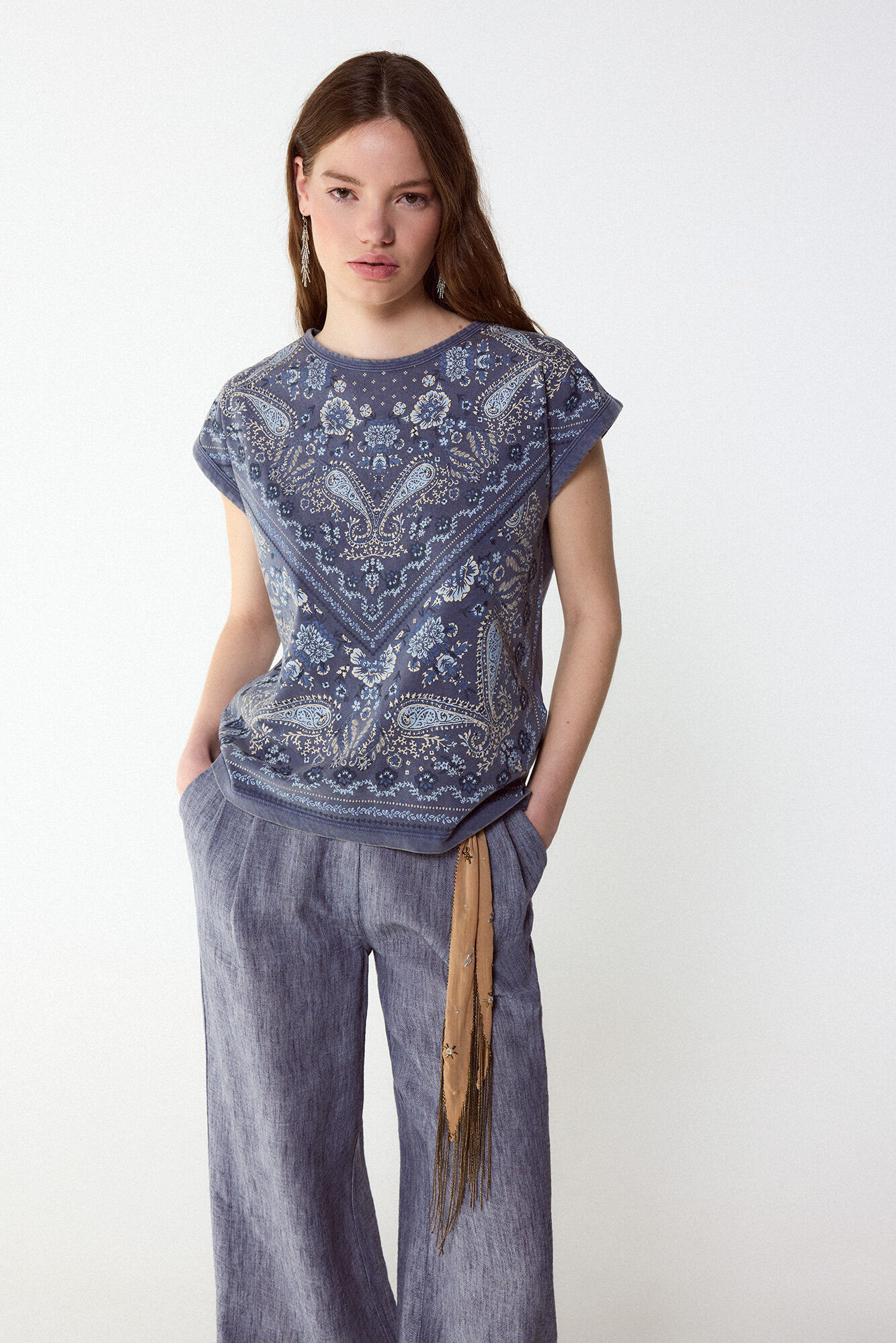 Slowlove Playera estampado bandana