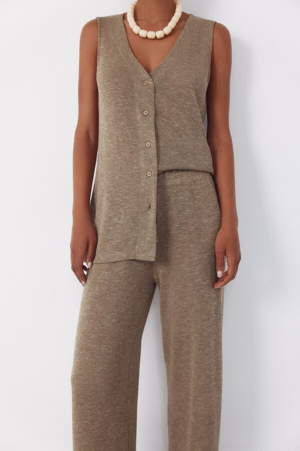 Cortefiel Pantal&oacute;n de tejido Kaki