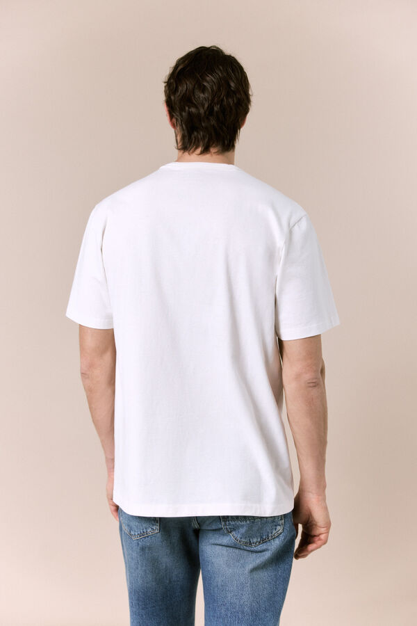 OOTO Camiseta lavada con logo Blanco