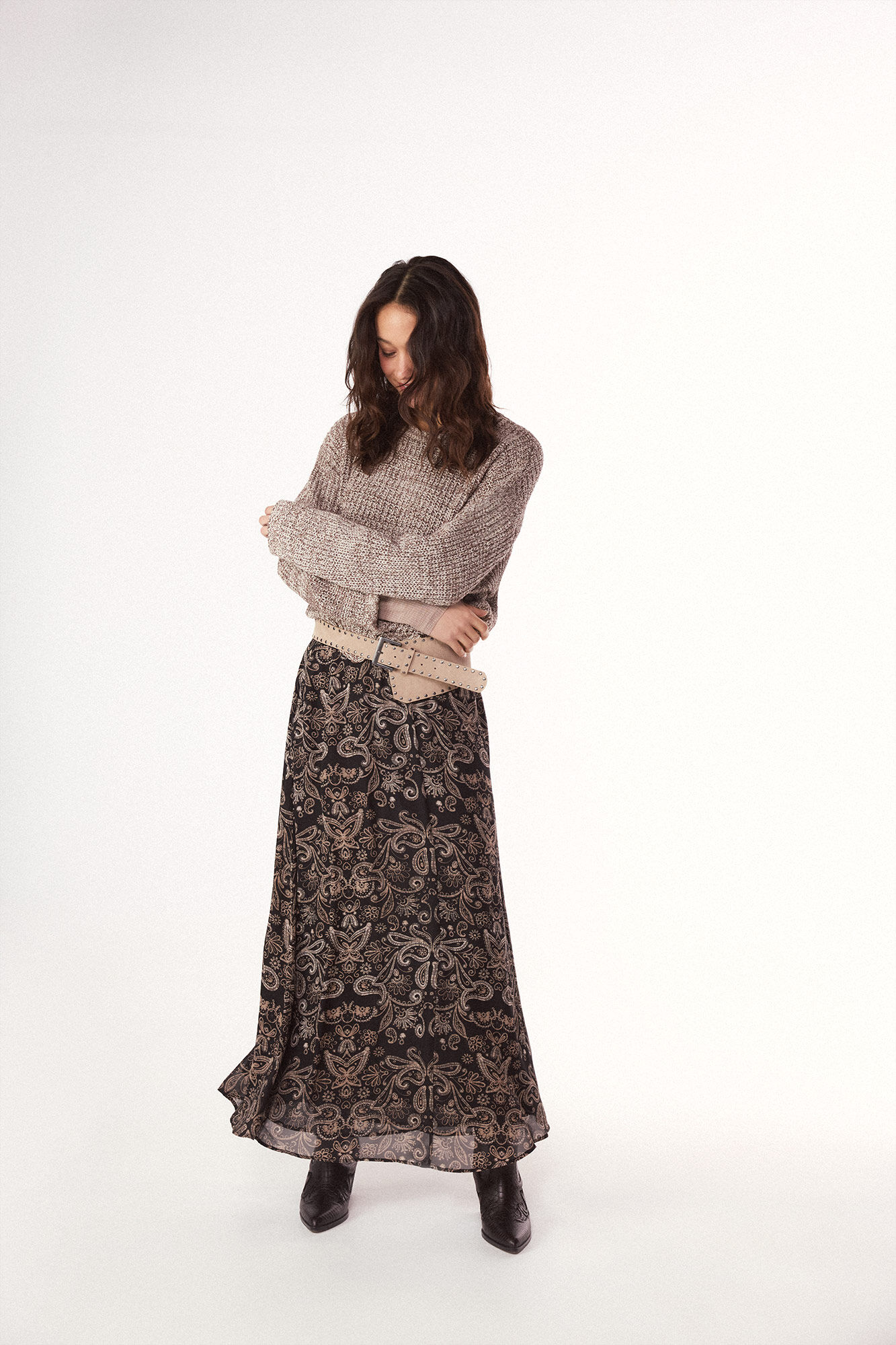 Slowlove Falda estampada con el&aacute;stico