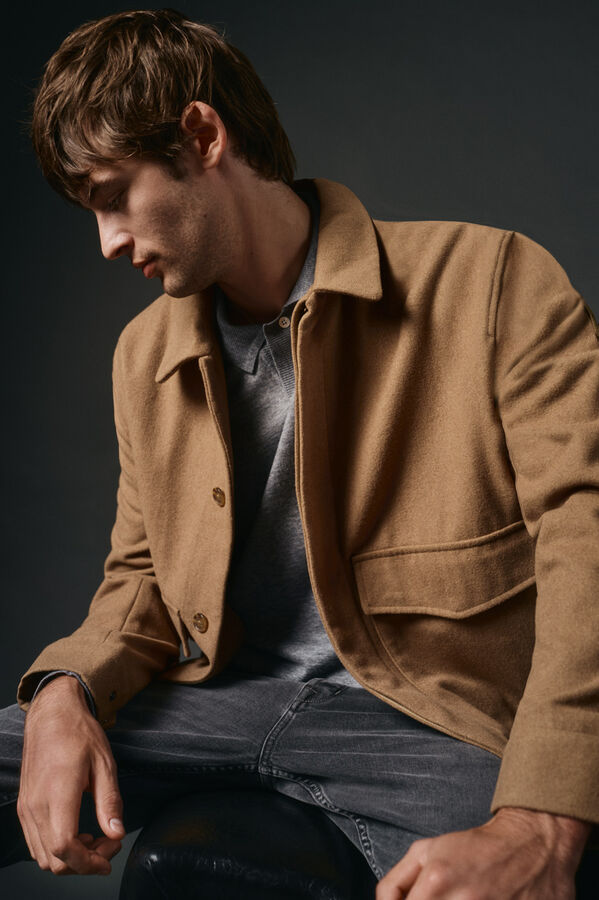 OOTO Cazadora mezcla lana Marr&oacute;n