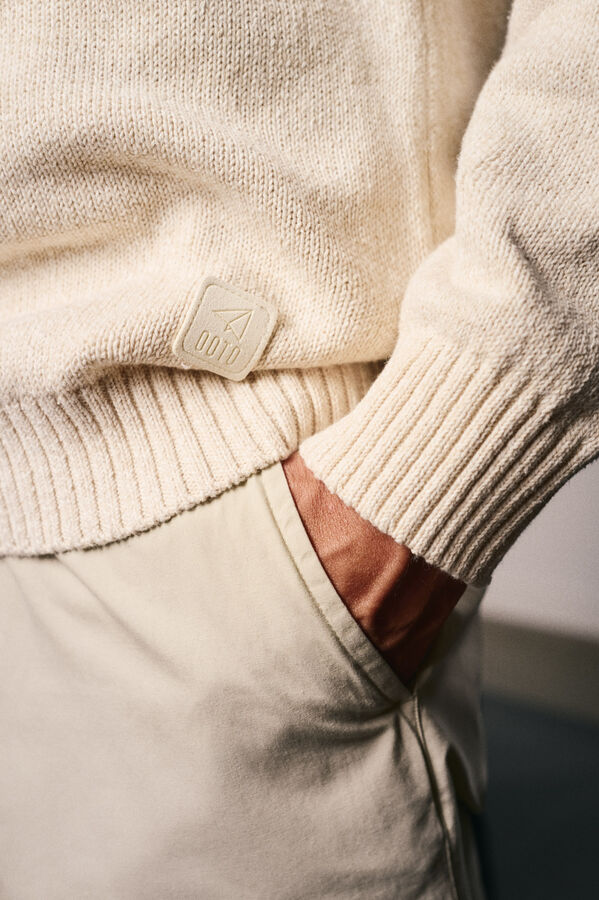 OOTO Jersey cuello redondo algod&oacute;n torzal Beige