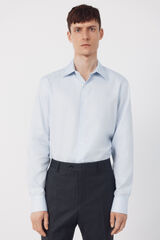 Cortefiel Camisa vestir estructura algod&oacute;n tencel Azul