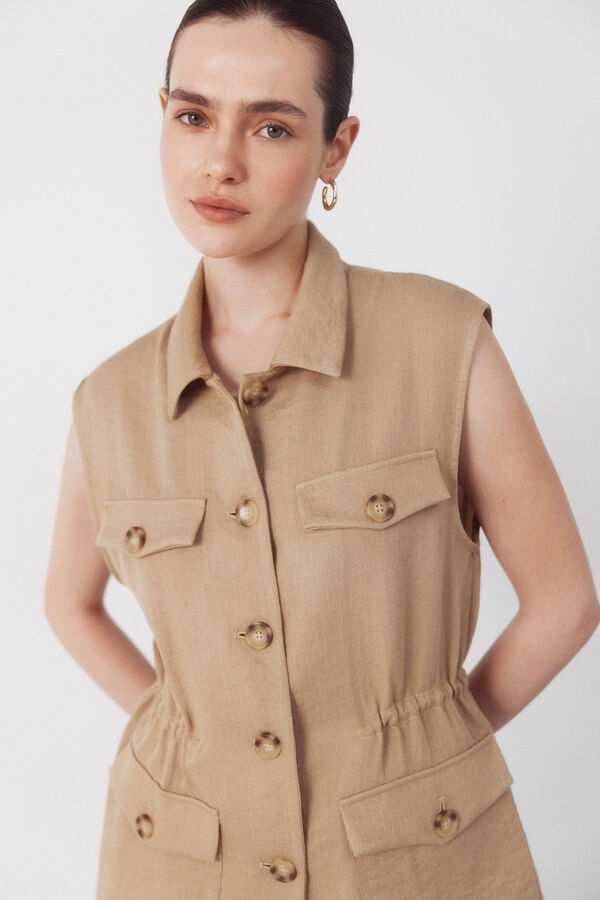 Cortefiel Chaleco r&uacute;stico Marr&oacute;n