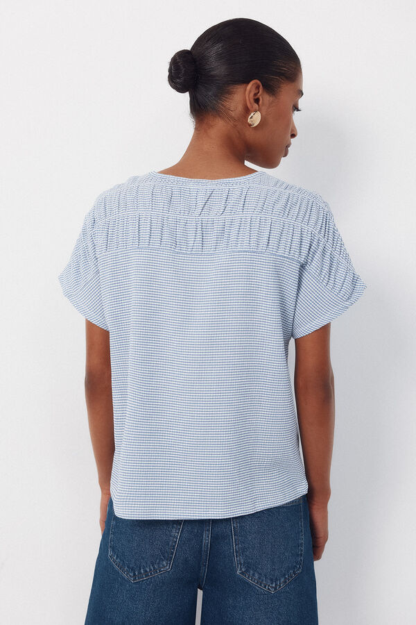 Cortefiel Playera con canes&uacute; fruncido Azul