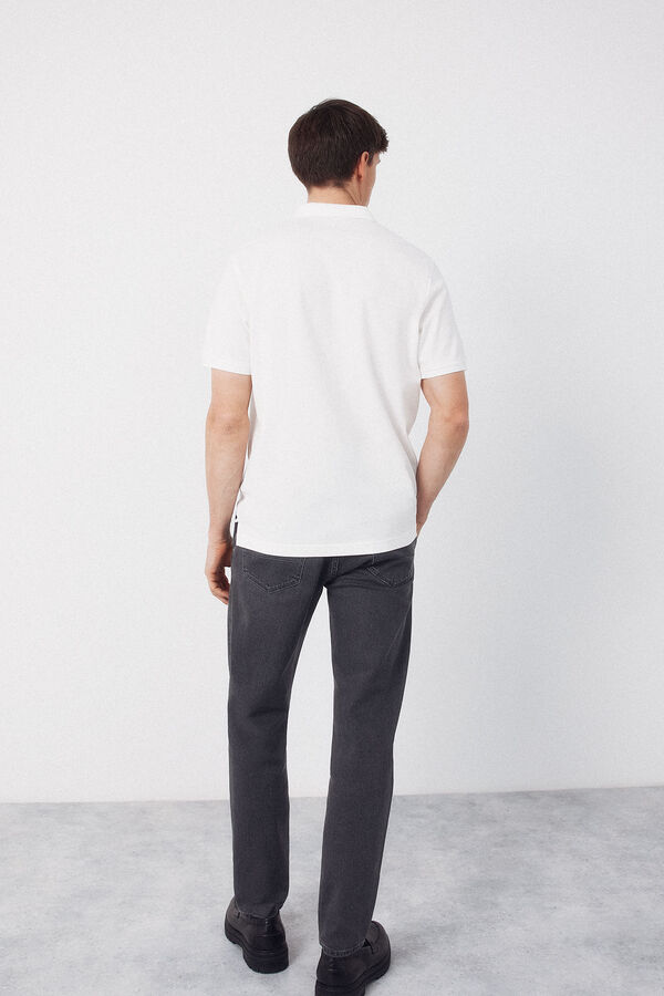 Cortefiel Polo b&aacute;sico piqu&eacute; Blanco