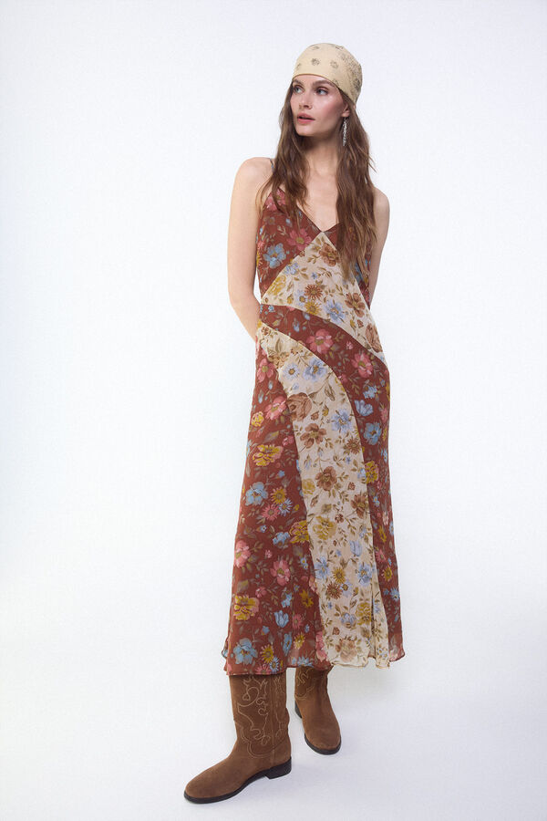 Slowlove Vestido estampado combinado Multicolor