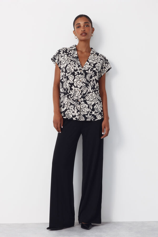 Cortefiel Pantal&oacute;n de tejido Negro