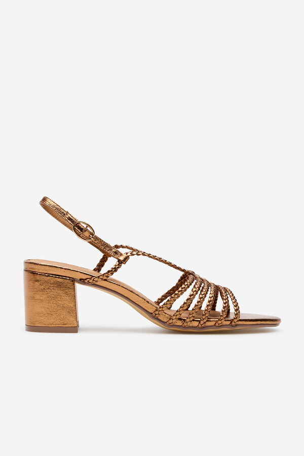 Cortefiel Sandalia tac&oacute;n tenzas Dorado