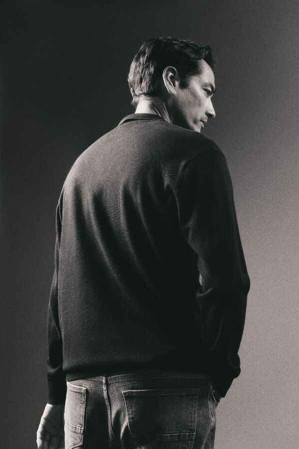 OOTO Jersey cuello polo algod&oacute;n Azul marino