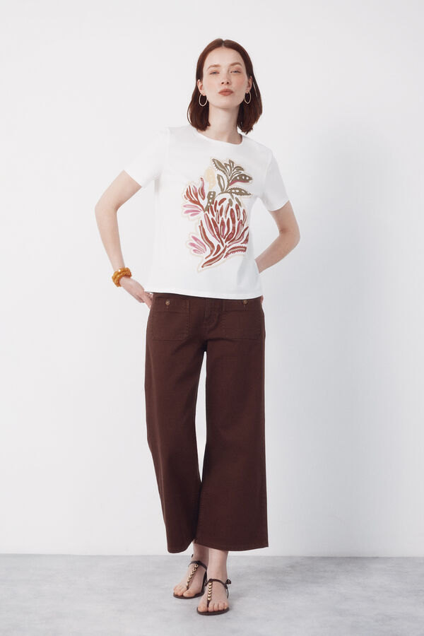 Cortefiel Playera estampada Estampado blanco