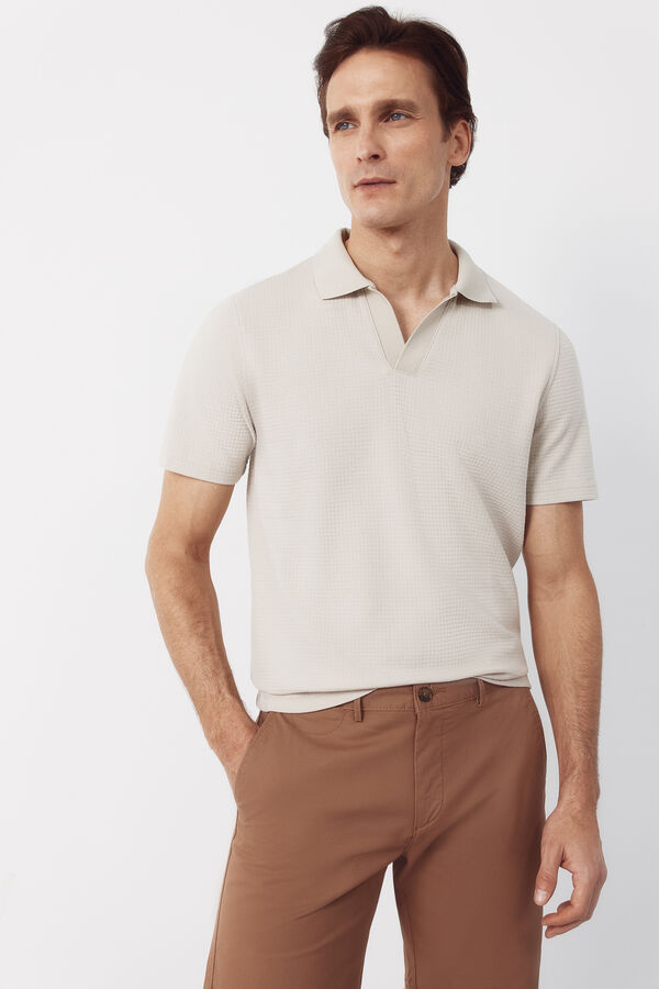 Cortefiel Polo estructura Beige