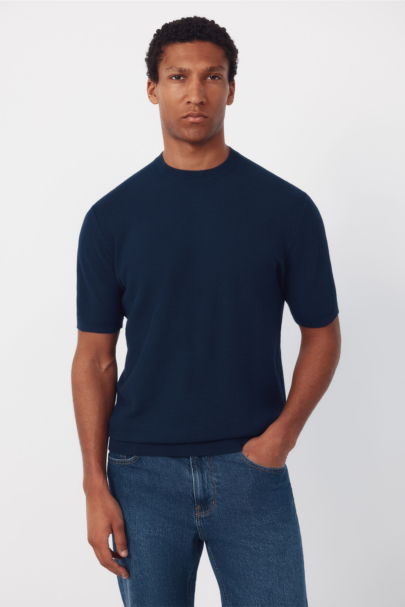 Cortefiel Jersey camiseta b&aacute;sico manga corta
