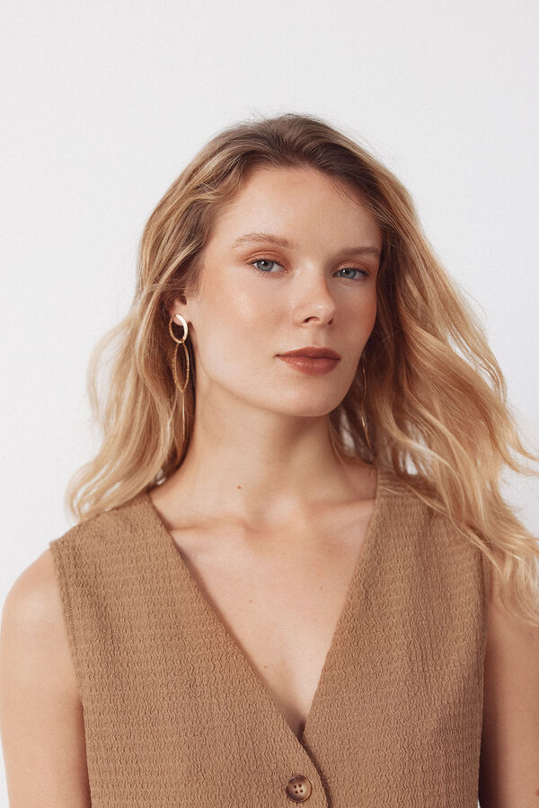 Cortefiel Chaleco de punto con estructura Beige