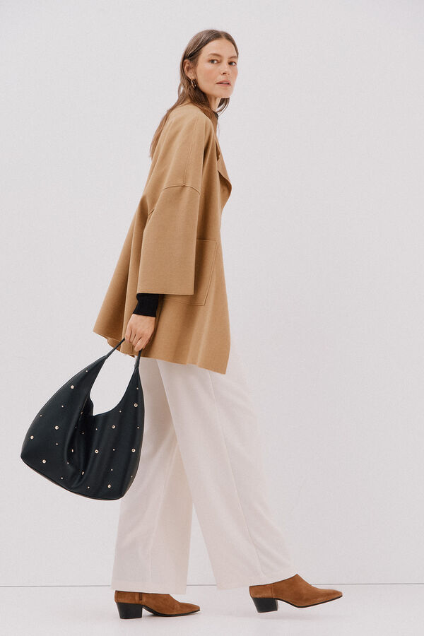 Cortefiel Abrigo capa de tejido ligero Beige