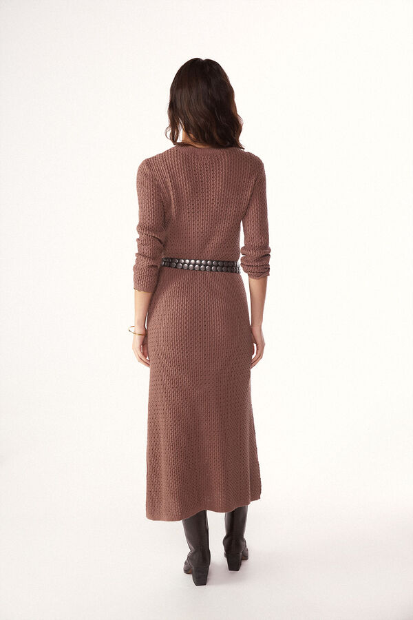 Slowlove Vestido largo de tejido Marr&oacute;n