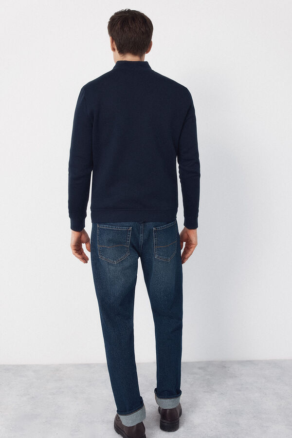 Cortefiel C&aacute;rdigan tejido combinado Azul marino