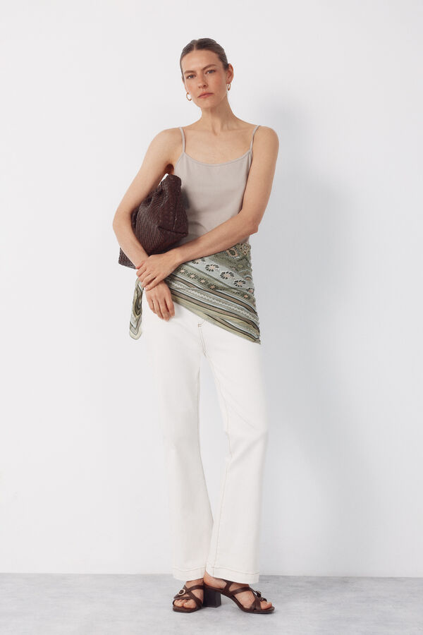 Cortefiel Top b&aacute;sico de tirantes Beige