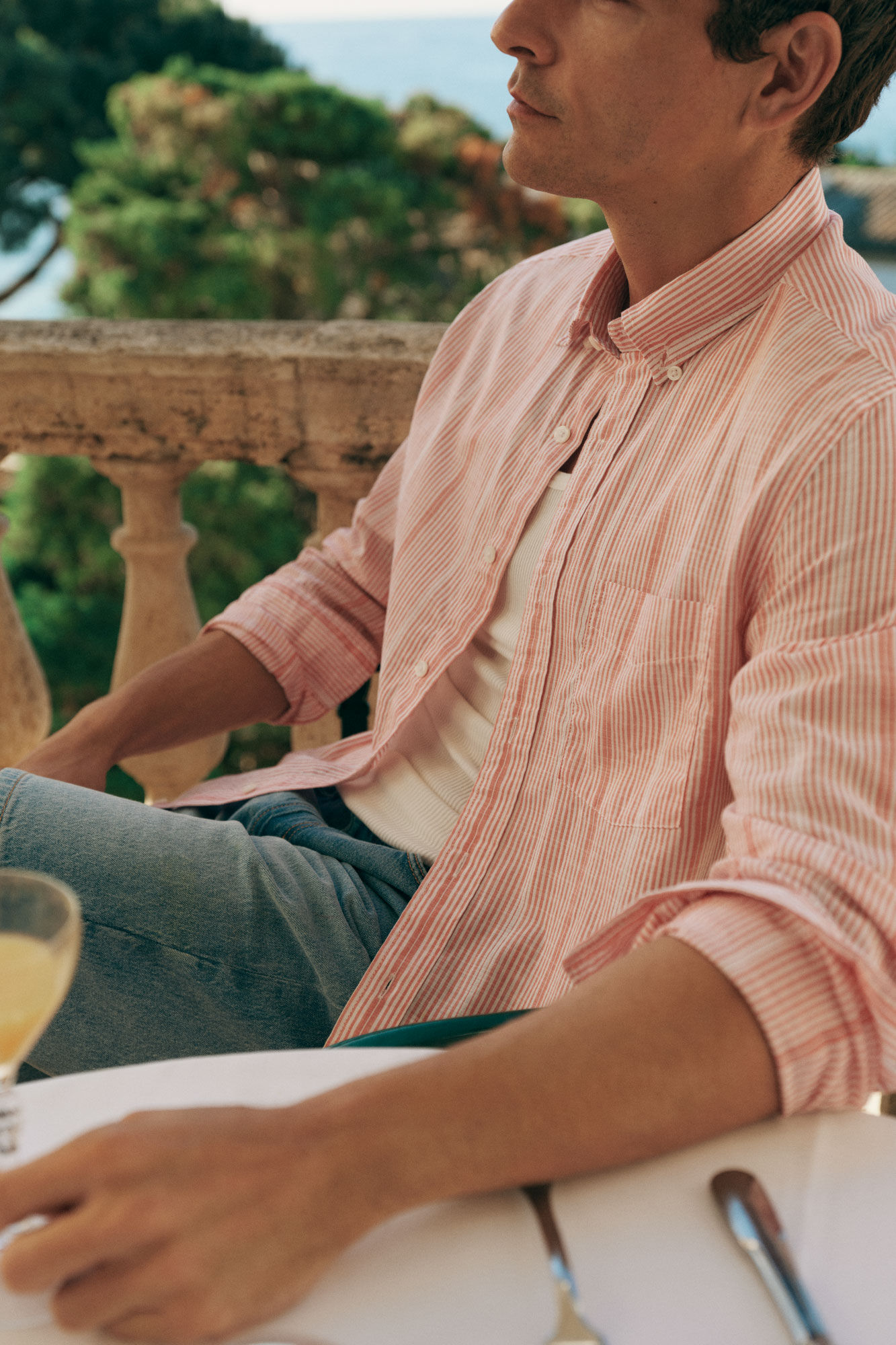 Cortefiel Camisa rayas algod&oacute;n slub