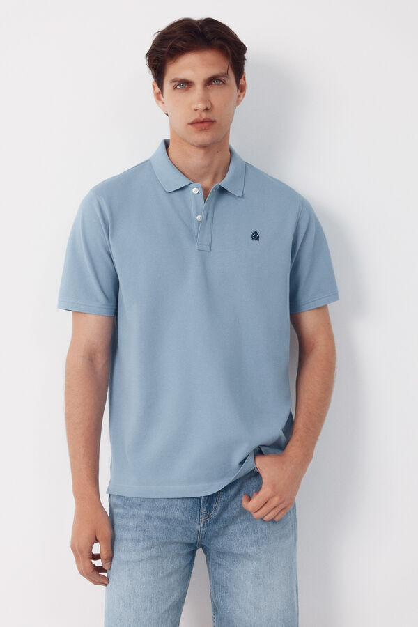 Cortefiel Polo b&aacute;sico piqu&eacute; Azul