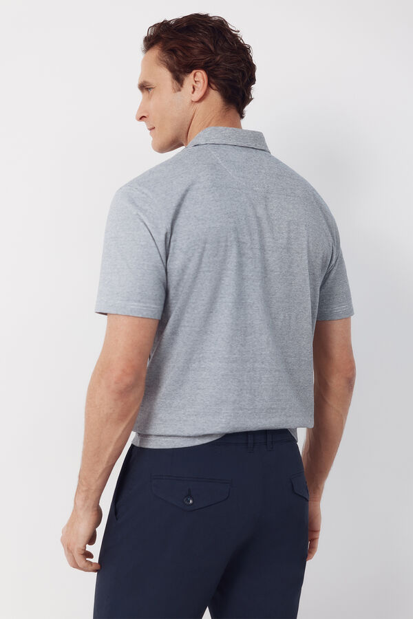 Cortefiel Polo rayas bolsillo Gris