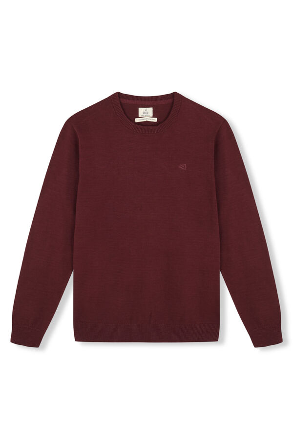 OOTO Jersey cuello redondo algod&oacute;n Granate