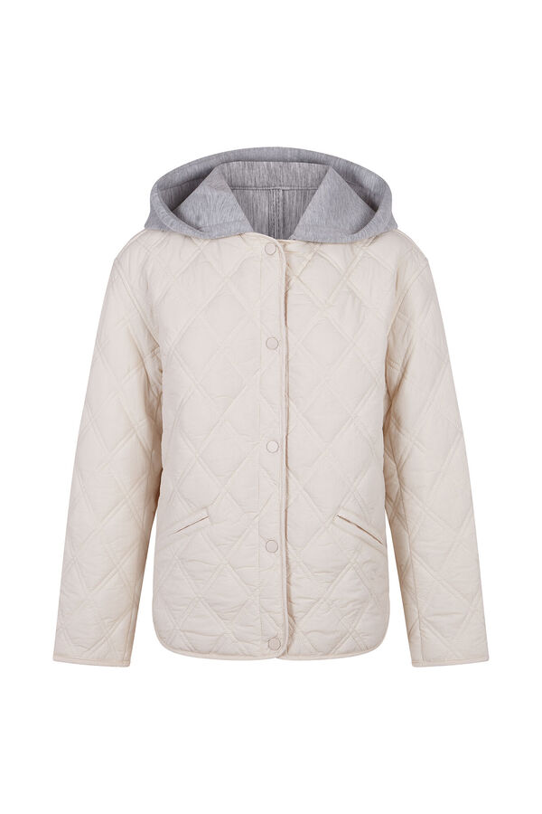 Cortefiel Anorak corto capucha sudadera Marfil