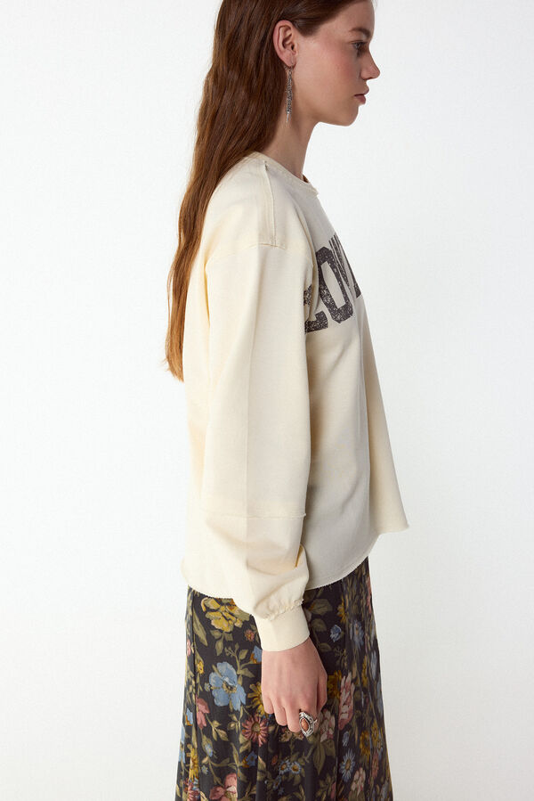 Slowlove Sudadera con logo Estampado blanco