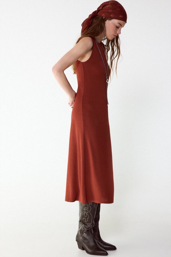 Slowlove Vestido b&aacute;sico con estructura Marr&oacute;n