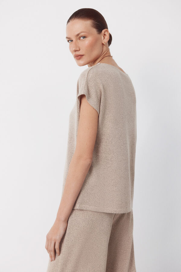 Cortefiel Playera aspecto r&uacute;stico Beige