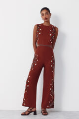 Cortefiel Jumpsuit estampado Granate