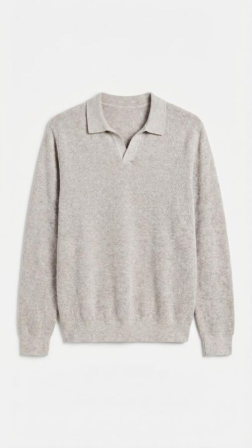 Cortefiel Jersey polo manga larga torzal Beige
