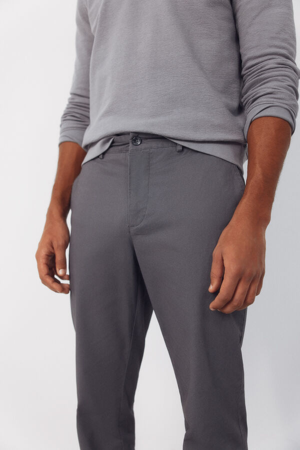 Cortefiel Pantal&oacute;n chino microprint regular Gris