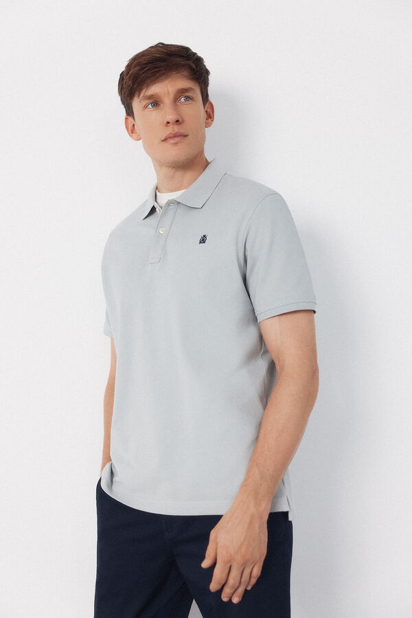 Cortefiel Polo b&aacute;sico piqu&eacute; Azul