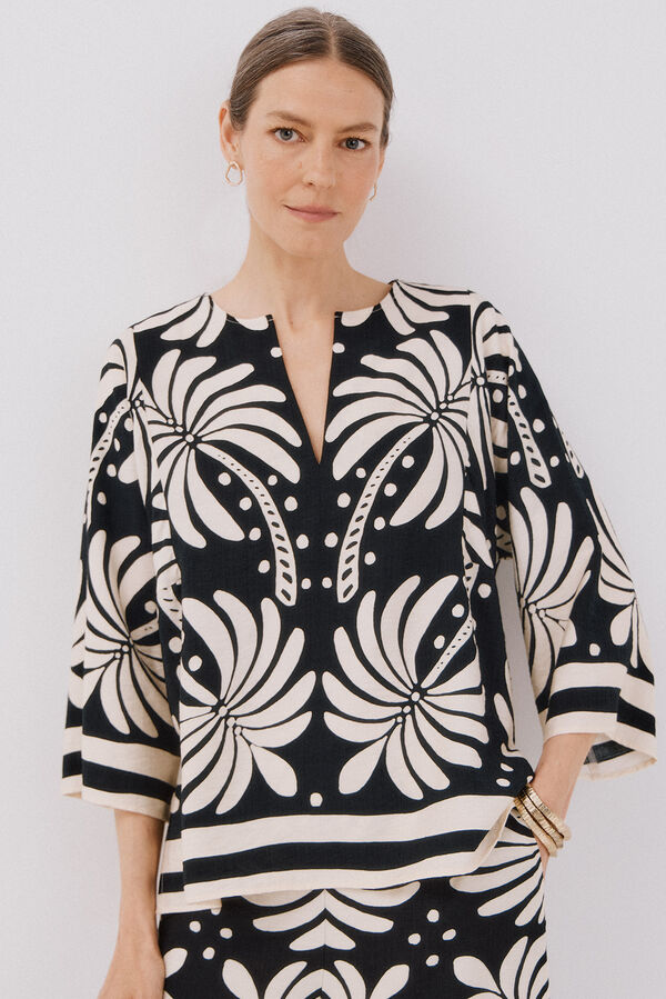 Cortefiel Blusa estampada Multicolor
