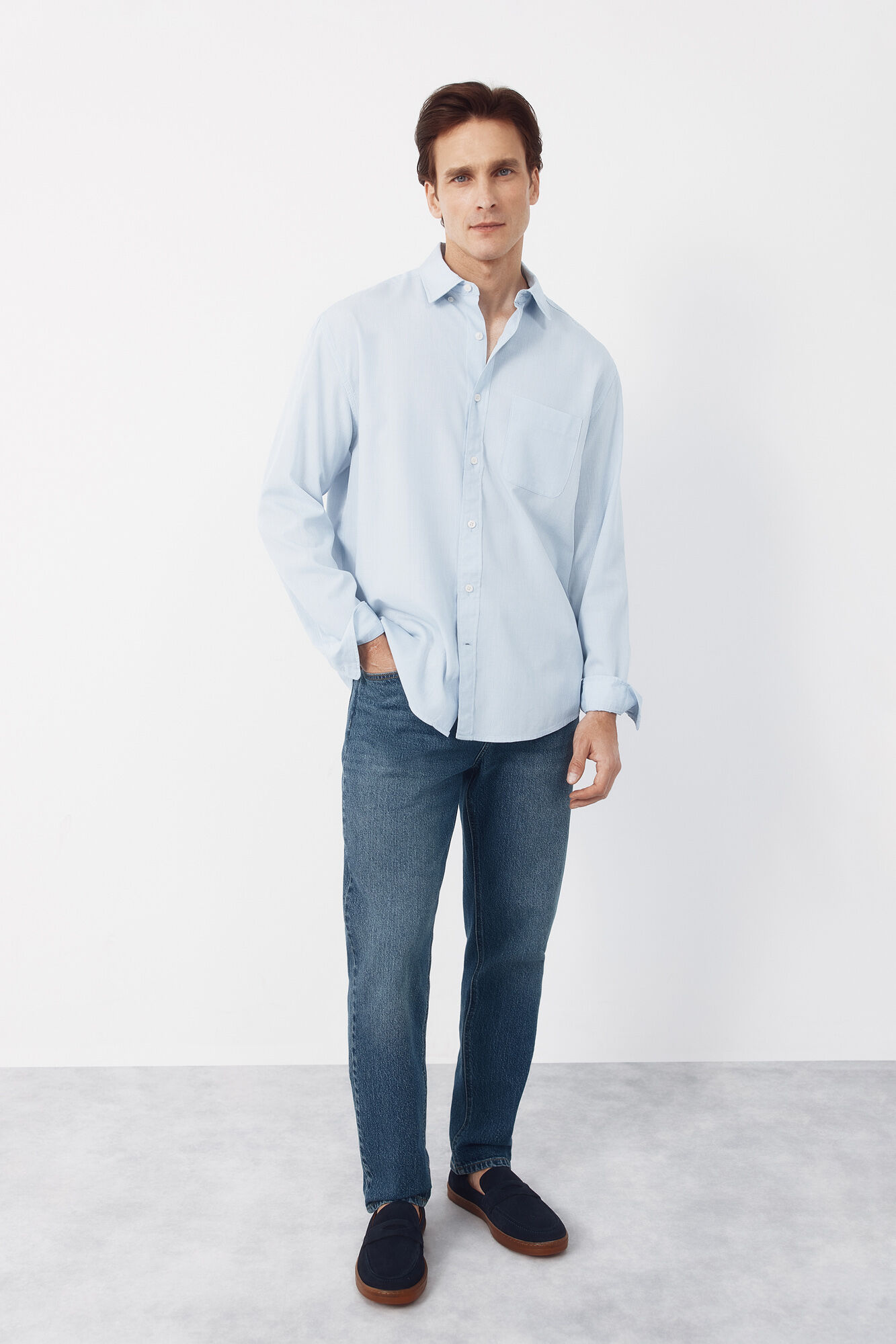 Cortefiel Camisa seersucker cuadros