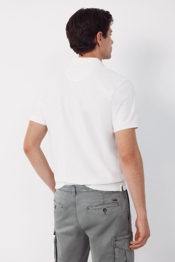 Cortefiel Polo estructura Blanco