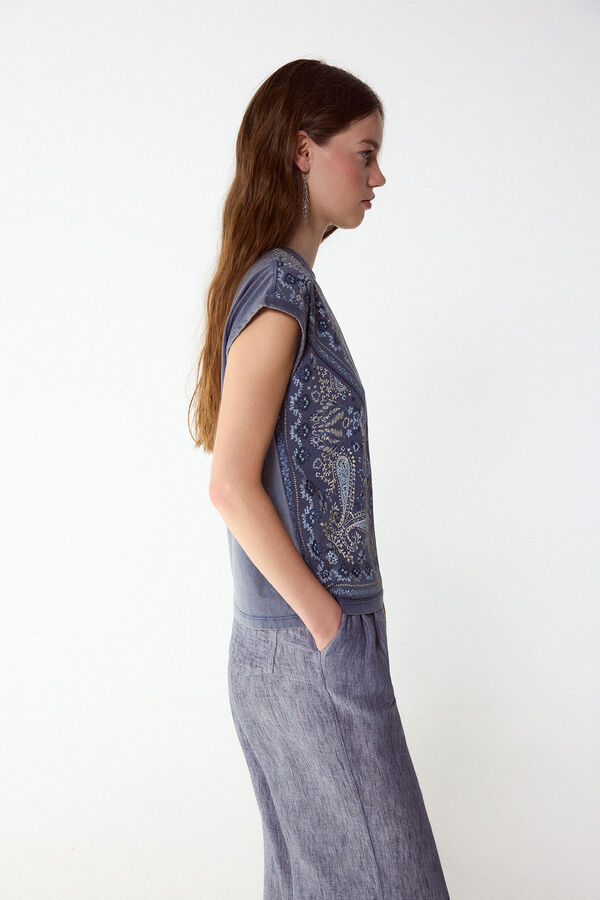 Slowlove Playera estampado bandana Azul marino