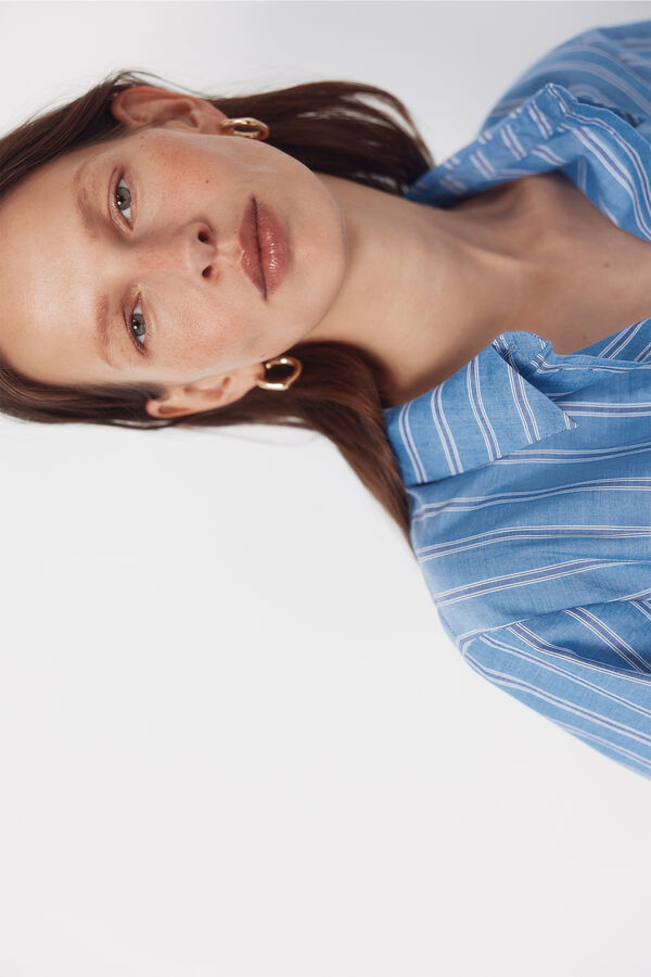 Cortefiel Vestido camisero de rayas Estampado azul