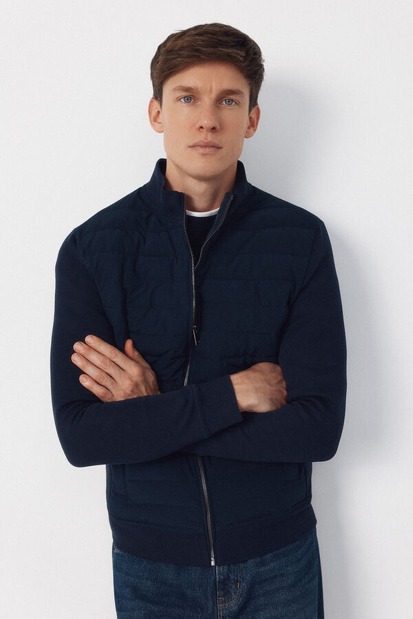 Cortefiel C&aacute;rdigan tejido combinado Azul marino